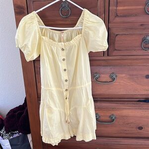 NWOT Free People Yellow Romper With Pockets Size Small
